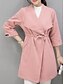 cheap Women&#039;s Coats &amp; Trench Coats-Women&#039;s Daily Fall / Winter Plus Size Long Coat, Solid Colored Shawl Lapel Long Sleeve Polyester / Others Classic Style Blushing Pink / Fuchsia / Red / Loose