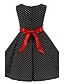 cheap Dresses-Little Girls&#039; Dress Polka Dot Black Cotton Sleeveless Bow Dresses All Seasons