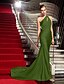 cheap Evening Dresses-Mermaid / Trumpet Celebrity Style Beautiful Back Holiday Cocktail Party Formal Evening Dress One Shoulder Sleeveless Sweep / Brush Train Jersey with Criss Cross Beading Side Draping 2020