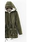 cheap Women&#039;s Puffer&amp;Parka-Women&#039;s Daily Solid Colored Padded, Cotton / Polyester Long Sleeve Navy Blue / Army Green / Khaki L / XL / XXL