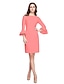 Χαμηλού Κόστους Φορέματα ειδικών περιστάσεων-Ίσια Γραμμή Με Κόσμημα Μέχρι το γόνατο Stretch σιφόν Φόρεμα με Πλισέ με TS Couture®