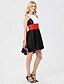 cheap Special Occasion Dresses-A-Line Jewel Neck Asymmetrical Taffeta Color Block Cocktail Party Dress with Sash / Ribbon by TS Couture®