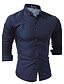 cheap Men&#039;s Shirts-Men&#039;s Polka Dot Print Shirt - Cotton Daily Going out Wine / White / Navy Blue / Summer / Fall / Long Sleeve