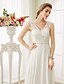 cheap Wedding Dresses-Beach Open Back Wedding Dresses Court Train A-Line Regular Straps V Neck Chiffon With Beading Appliques 2023 Winter Bridal Gowns