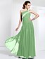 cheap Special Occasion Dresses-Sheath / Column One Shoulder Floor Length Chiffon Dress with Beading / Appliques by TS Couture®