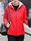cheap Women&#039;s Puffer&amp;Parka-Women&#039;s Daily Sports Going out Padded Patchwork Jacquard Solid Colored Letter Cotton Polyester Wine / Black / Red S / M / L