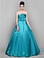 preiswerte Ballkleid-Ballkleid Elegant Kleid Quinceanera Abiball Boden-Länge Ärmellos Trägerlos Satin mit Schleife(n)