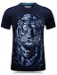 abordables Camisetas 3D de hombre-Hombre Camiseta Animal Escote Redondo Negro Azul Marino Manga Corta Talla Grande Diario Deportes Estampado Tops Activo / Verano / Primavera / Verano / Otoño