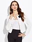 cheap Women&#039;s Outerwear-Women&#039;s Dailywear Work Spring / Fall Regular Blazer, Solid Colored Round Neck Long Sleeve Others Black / Red / Pink XL / XXL / XXXL