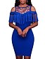 cheap Party Dresses-Women&#039;s Tassel Party Holiday Club Vintage Street chic Bodycon Dress - Patchwork Embroidered Mesh Tassel Fringe Spring Black Yellow Royal Blue S M L XL