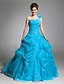 cheap Evening Dresses-Ball Gown Elegant Dress Quinceanera Formal Evening Floor Length Sleeveless One Shoulder Organza with Pick Up Skirt Beading 2024