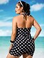 cheap Women&#039;s Swimwear &amp; Bikinis-Women&#039;s Swimwear One Piece Plus Size Swimsuit Print Floral White Light Green Red Blue Orange Plunging Neck Bathing Suits Vintage