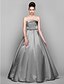 preiswerte Ballkleid-Ballkleid Elegant Kleid Quinceanera Abiball Boden-Länge Ärmellos Trägerlos Satin mit Schleife(n)