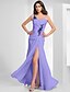 cheap Evening Dresses-Sheath / Column Elegant Furcal Holiday Formal Evening Dress Spaghetti Strap Sleeveless Floor Length Chiffon with Ruched Beading 2022