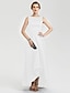 halpa Iltapuvut-a-linjainen minimalistinen mekko prom epäsymmetrinen hihaton venepääntie satiini v selkä laskoksilla