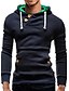 cheap Men&#039;s Hoodies &amp; Sweatshirts-Men&#039;s Long Sleeve Hoodie - Color Block Patchwork Hooded Navy Blue L / Spring / Fall