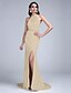 Χαμηλού Κόστους Φορέματα ειδικών περιστάσεων-Ίσια Γραμμή Illusion Seckline Ουρά μέτριου μήκους Δαντέλα Φόρεμα με Χάντρες / Κρυστάλλινη λεπτομέρεια / Ζώνη / Κορδέλα με TS Couture®