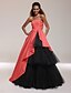 billiga Special Occasion Dresses-Ball Gown Celebrity Style Inspired by Venice Film Festival Open Back Quinceanera Formal Evening Dress Strapless Straight Neckline Sleeveless Floor Length Satin Tulle with Side Draping 2021