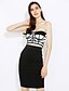 voordelige Mini-jurken-Dames Club Informeel Katoen Bodycon Tweedelig Jurk - Kleurenblok Strapless Mini