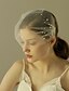 cheap Gifts &amp; Decorations-One-tier Cut Edge Wedding Veil Blusher Veils with Pearl / Ruffles Tulle