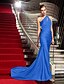 cheap Evening Dresses-Mermaid / Trumpet Celebrity Style Beautiful Back Holiday Cocktail Party Formal Evening Dress One Shoulder Sleeveless Sweep / Brush Train Jersey with Criss Cross Beading Side Draping 2020