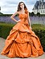 preiswerte Kleider für besondere Anlässe-Ballkleid Elegant Kleid Quinceanera Formeller Abend Bodenlanger Rock Ärmellos Ein-Schulter Taft mit Geraffter Rock Applikationen 2024