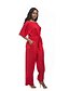 cheap Women&#039;s Jumpsuits &amp; Rompers-Women&#039;s Plus Size Daily Crew Neck Black Purple Red Jumpsuit Onesie, Solid Colored Bow L XL XXL Cotton Half Sleeve Spring Fall