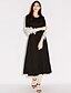 cheap Women&#039;s Dresses-Women&#039;s Little Black / Swing Dress - Patchwork Lace Maxi