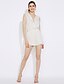 cheap Women&#039;s Jumpsuits &amp; Rompers-Women&#039;s Holiday / Beach Boho Deep V White Romper, Solid Colored Lace S L Sleeveless Summer