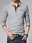 cheap Men&#039;s Polos-Men&#039;s Golf Shirt Tennis Shirt Solid Colored Long Sleeve Daily Tops Cotton Business Active Casual Shirt Collar Gray White Navy Blue / Summer