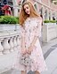 cheap Women&#039;s Dresses-Women&#039;s Daily Going out Cute Casual Sophisticated A Line Sheath Chiffon Midi Dress Ruffle Print Round Neck Half Sleeves