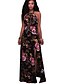 cheap Maxi Dresses-Women&#039;s Floral Maxi White Black Dress Summer Club Sheath Floral Halter Neck Black Cut Out Split S M