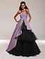 billiga Special Occasion Dresses-Ball Gown Celebrity Style Inspired by Venice Film Festival Open Back Quinceanera Formal Evening Dress Strapless Straight Neckline Sleeveless Floor Length Satin Tulle with Side Draping 2021