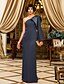 abordables Robes d&#039;Occasions Spéciales-Sheath / Column Elegant Dress Wedding Guest Floor Length Long Sleeve One Shoulder Chiffon with Draping 2022