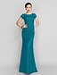 preiswerte Kleider für besondere Anlässe-Trompete / Meerjungfrau Vintage inspiriert Kleid Abiball Pinsel Schleppe Ärmellos Illusionsausschnitt Spitze mit Perlenstickerei 2022