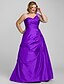 cheap Evening Dresses-A-Line Elegant Prom Formal Evening Dress One Shoulder Sleeveless Floor Length Taffeta with Beading Side Draping 2020