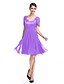 cheap Special Occasion Dresses-A-Line / Fit &amp; Flare Queen Anne Knee Length Chiffon Dress with Criss Cross / Ruched by TS Couture®