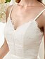 cheap Wedding Dresses-Sheath / Column Wedding Dresses V Neck Knee Length Lace Spaghetti Strap Casual Illusion Detail with Lace 2020