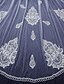 cheap Wedding Veils-One-tier Cut Edge / Lace Applique Edge Wedding Veil Cathedral Veils with Appliques / Scattered Bead Floral Motif Style Lace / Tulle / Classic