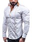 abordables camisas casuales de los hombres-Hombre Camisa Color sólido Cuello Italiano Blanco Negro Azul Marino Manga Larga Talla Grande Fiesta Fin de semana Básico Delgado Tops Ropa de calle / Primavera / Otoño