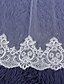 cheap Wedding Veils-Two-tier Cut Edge / Lace Applique Edge Wedding Veil Cathedral Veils with Appliques / Scattered Bead Floral Motif Style Lace / Tulle / Classic