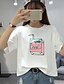 baratos T-Shirts de mulher-Feminino Camiseta Diário Casual Sólido Estampado Algodão Decote Redondo Manga Curta