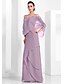 Χαμηλού Κόστους Βραδινά Φορέματα-Ίσια Γραμμή Κομψό Επισκέπτης γάμου Επίσημο Βραδινό Φόρεμα Λεπτές Τιράντες Αμάνικο Μακρύ Σιφόν με Χάντρες Βαθμίδες 2021