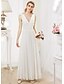 cheap Wedding Dresses-Beach Wedding Dresses Floor Length Princess Sleeveless V Neck Chiffon With Beading 2023 Winter Bridal Gowns