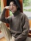 cheap Men&#039;s Sweaters &amp; Cardigans-Men&#039;s Daily Solid Colored / Color Block Long Sleeve Short Pullover, Turtleneck Spring / Fall Wool Light Brown / Khaki / Light gray L / XL / XXL