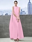 cheap Special Occasion Dresses-Sheath / Column Celebrity Style Dress Prom Formal Evening Ankle Length Sleeveless Bateau Neck Chiffon with Pleats 2023
