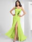 cheap Evening Dresses-Sheath / Column Elegant Furcal Holiday Formal Evening Dress Spaghetti Strap Sleeveless Floor Length Chiffon with Ruched Beading 2022