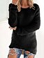 voordelige Damestruien-Dames Effen Pullover Kasjmier Lange mouw Normaal Trui Cardigans Ronde hals Herfst Winter Wit Zwart Rood