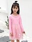 preiswerte Kleider-Mädchen&#039; Langarm Einfarbig 3D-gedruckte Grafik Kleider Gerüscht Baumwolle Polyester Kleid Frühling Herbst