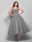 cheap Special Occasion Dresses-Ball Gown Elegant Dress Homecoming Tea Length Sleeveless Square Neck Tulle with Ruched Draping 2022